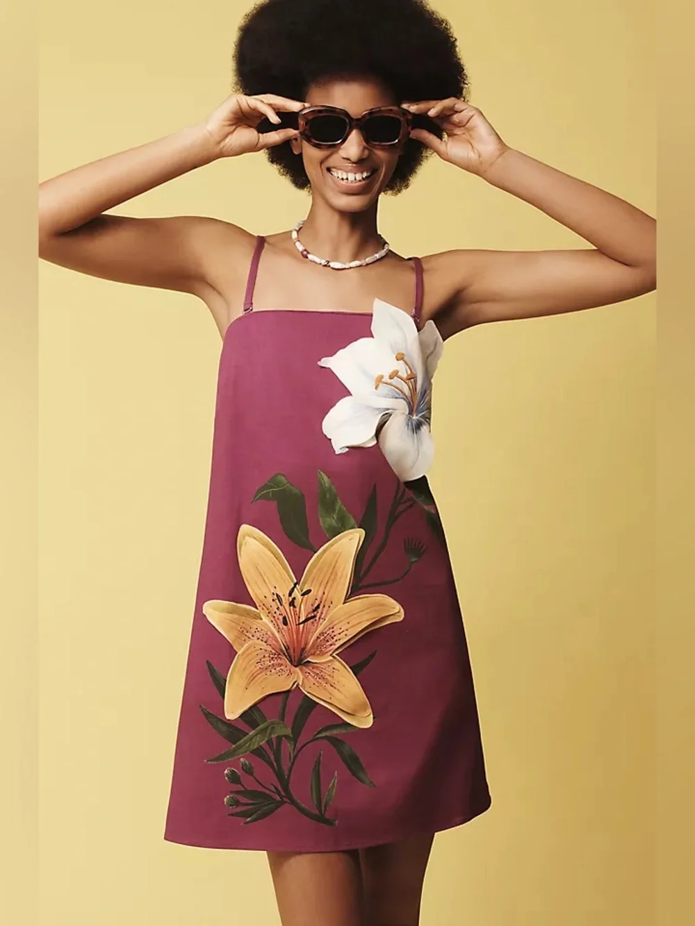 Farm Rio x Anthropologie Strapless 3D Floral Mini Dress Size Large - Picture 1 of 5